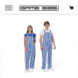 Game bibs size small blue and white strip unisex size small